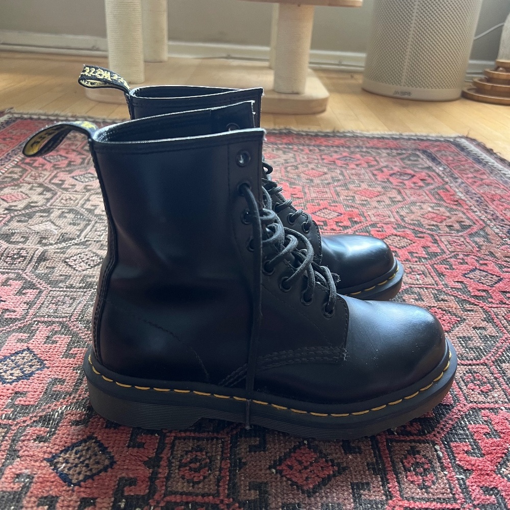Dr. Martens Black Leather Boots Size 6